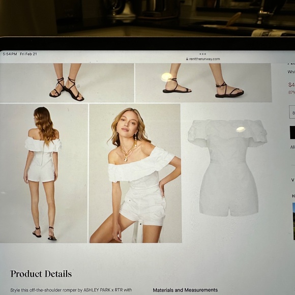 Ashley Park White Romper, size 8 - Picture 2 of 5